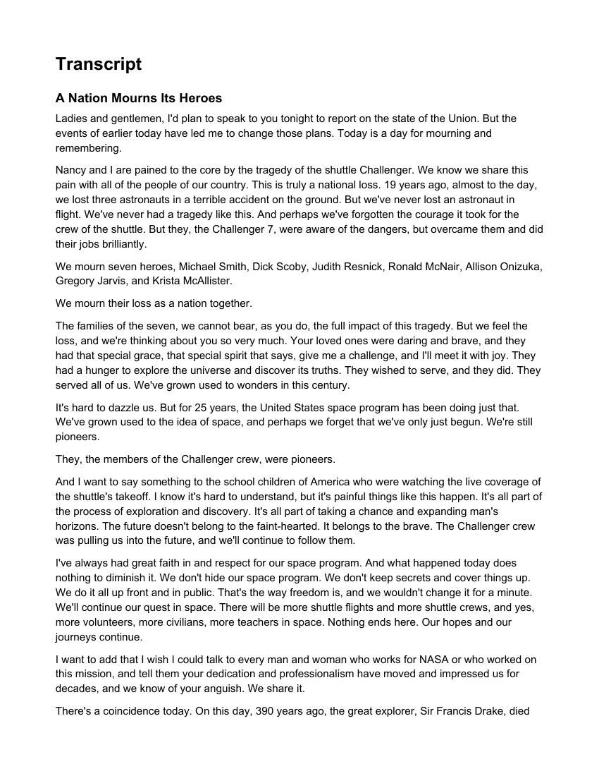 Generated PDF transcript page split into chapters and paragraphs